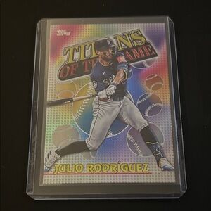 Topps Julio Rodríguez Titans of the Game Baseball Card — Blue, Yellow, Purple